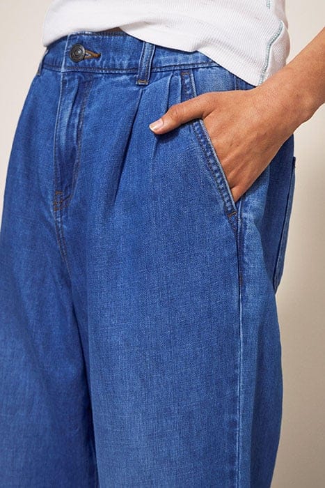 REN COTTON LINEN WIDE LEG JEAN MID DENIM 3