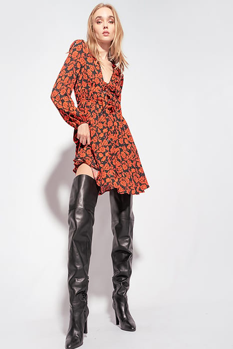 ALTAVELA ABITO CREPE STAMPA FI BLACK/RED MULTI 1