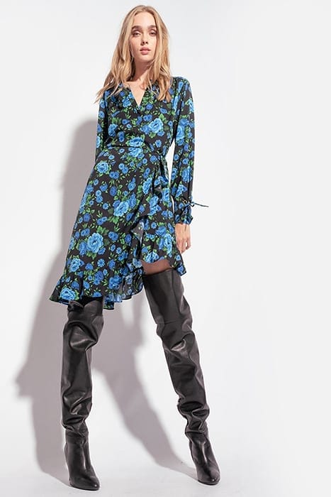 ALACCIA ABITO CREPE DE CHINE S MULTI BLACK/CORNFLOWER BLUE 1