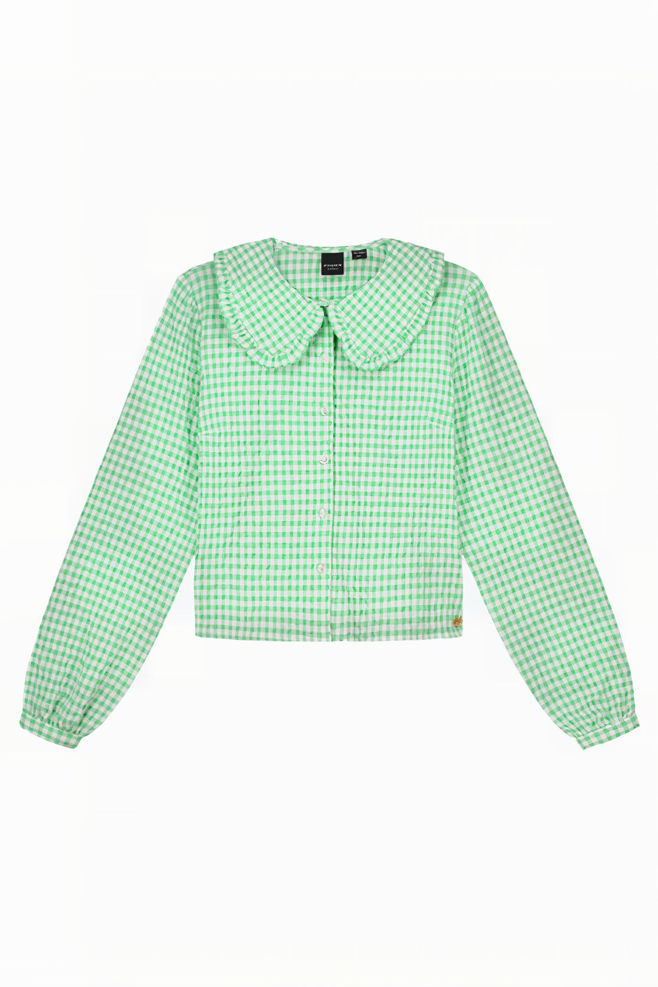 RACHEL CHECK BLOUSE BRIGHT SAGE GREEN 2