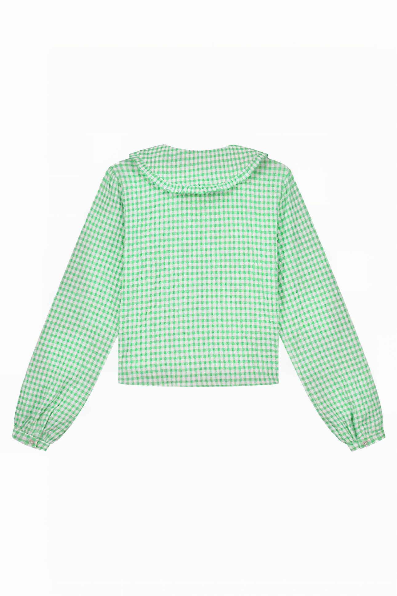RACHEL CHECK BLOUSE BRIGHT SAGE GREEN 3
