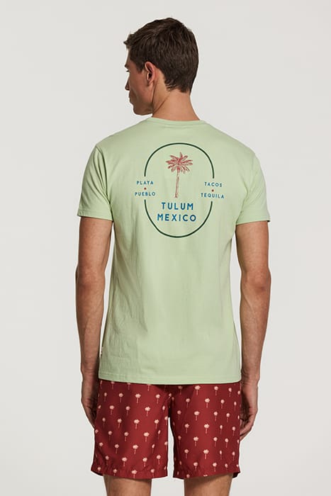 MEN TEE TULUM PALM FADED MINT GREEN 2