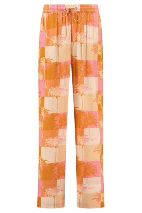LADIES MONACO TROUSERS BLOCK PALM ICED STRAWBERRY PINK 8