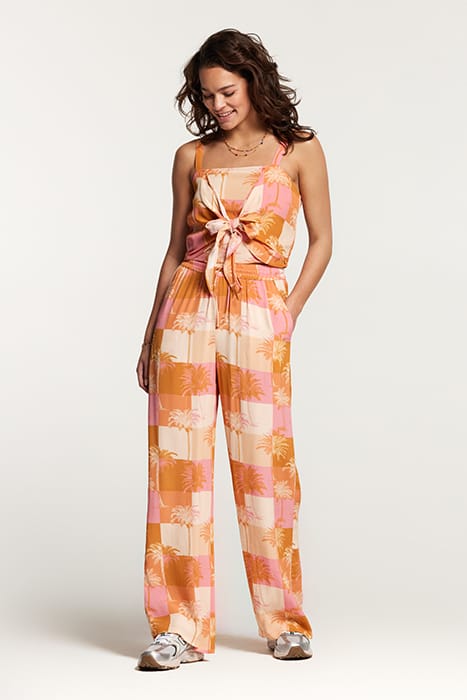 LADIES BONAIRE TOP BLOCK PALM ICED STRAWBERRY PINK 3