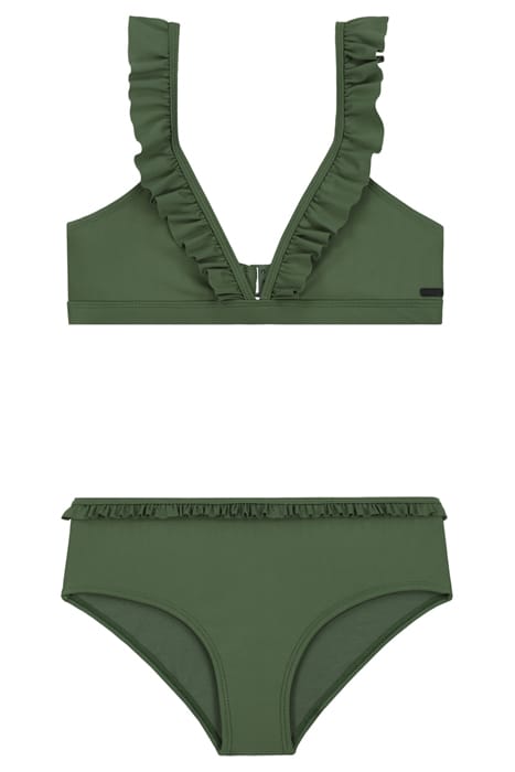 GIRLS BELLA HIPSTER BIKINI SET OLIVE GREEN 1