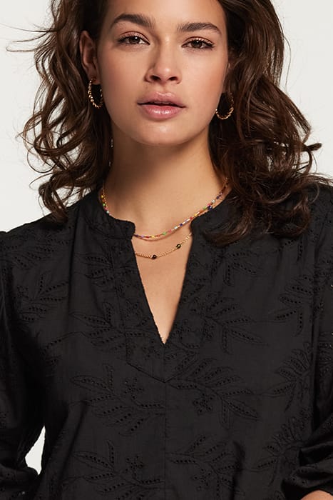 LADIES TULUM DRESS BRODERIE ANGLAISE BLACK 4