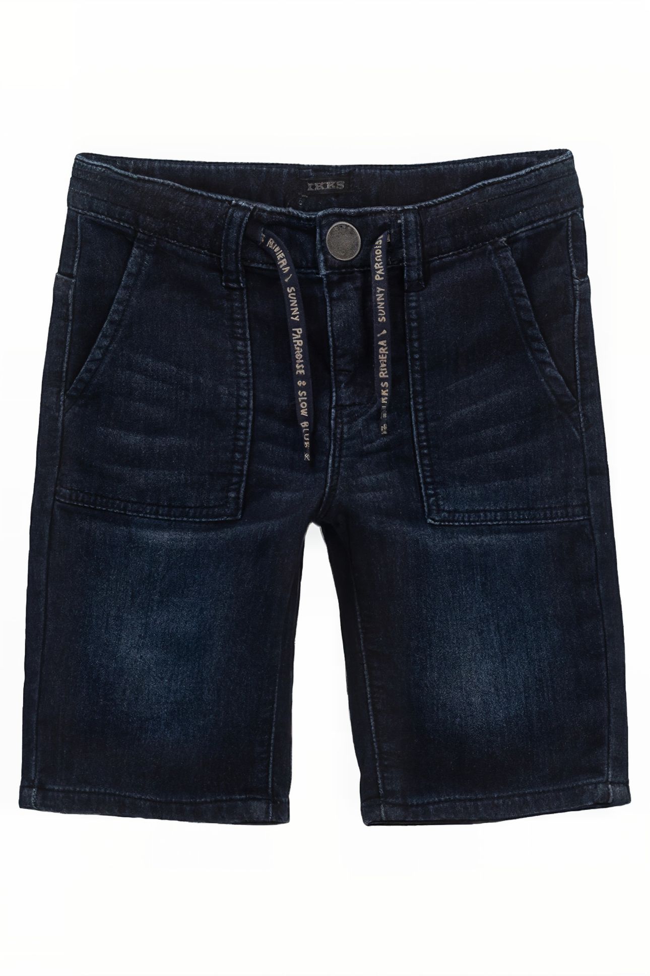 BOYS’ RAW DENIM BERMUDA SHORTS WITH SLOGAN CORDS 2