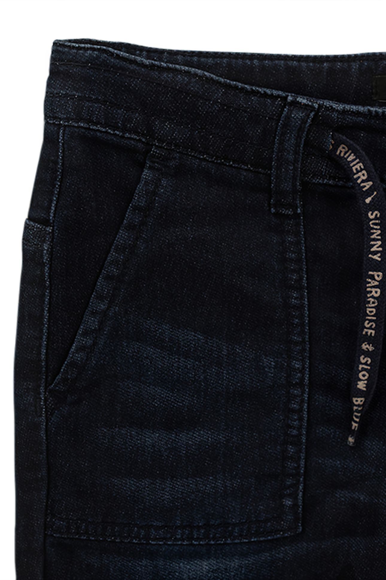 BOYS’ RAW DENIM BERMUDA SHORTS WITH SLOGAN CORDS 7