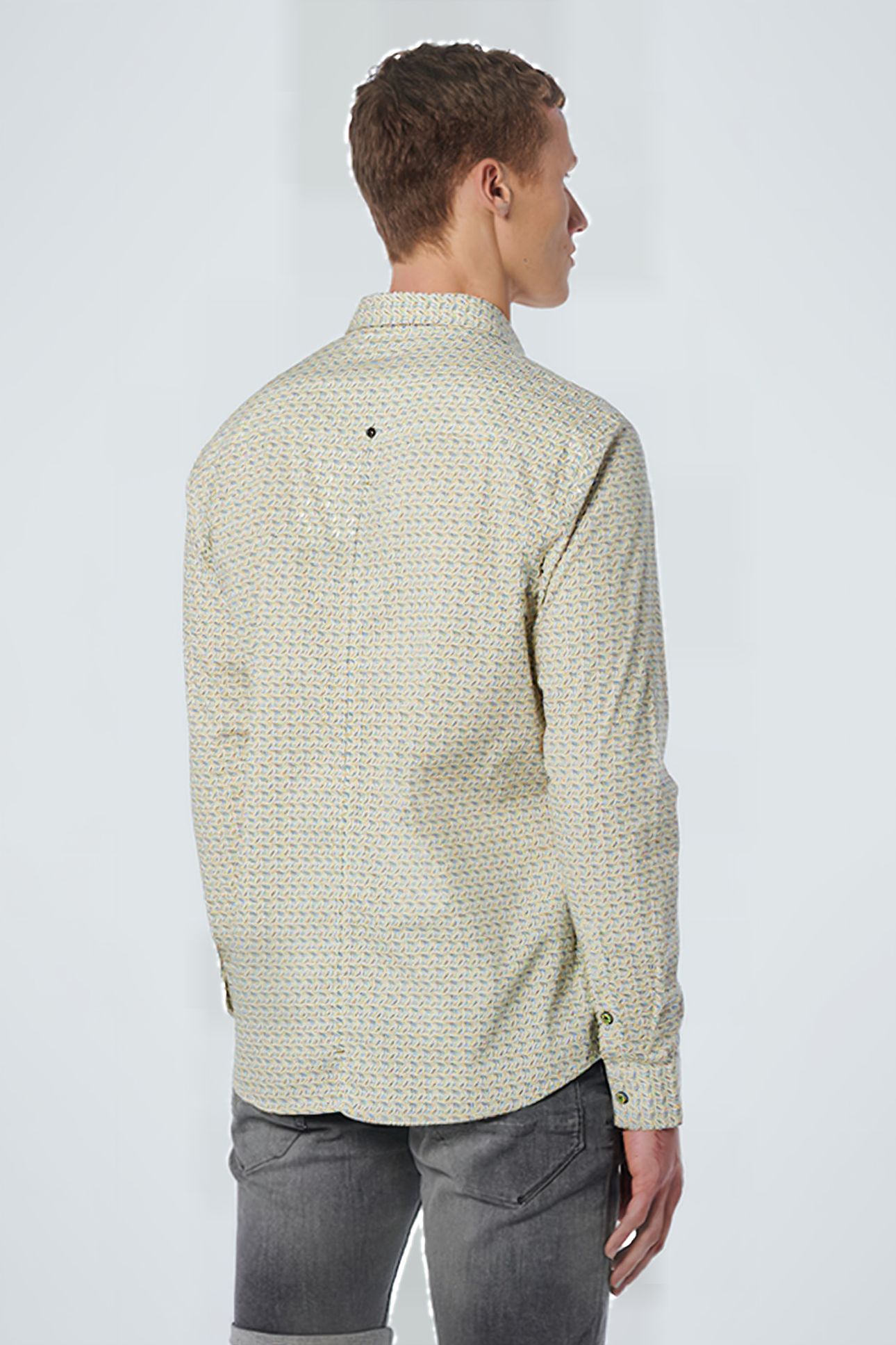 SHIRT ALLOVER PRINTED STRETCH LIGHT GREEN 2