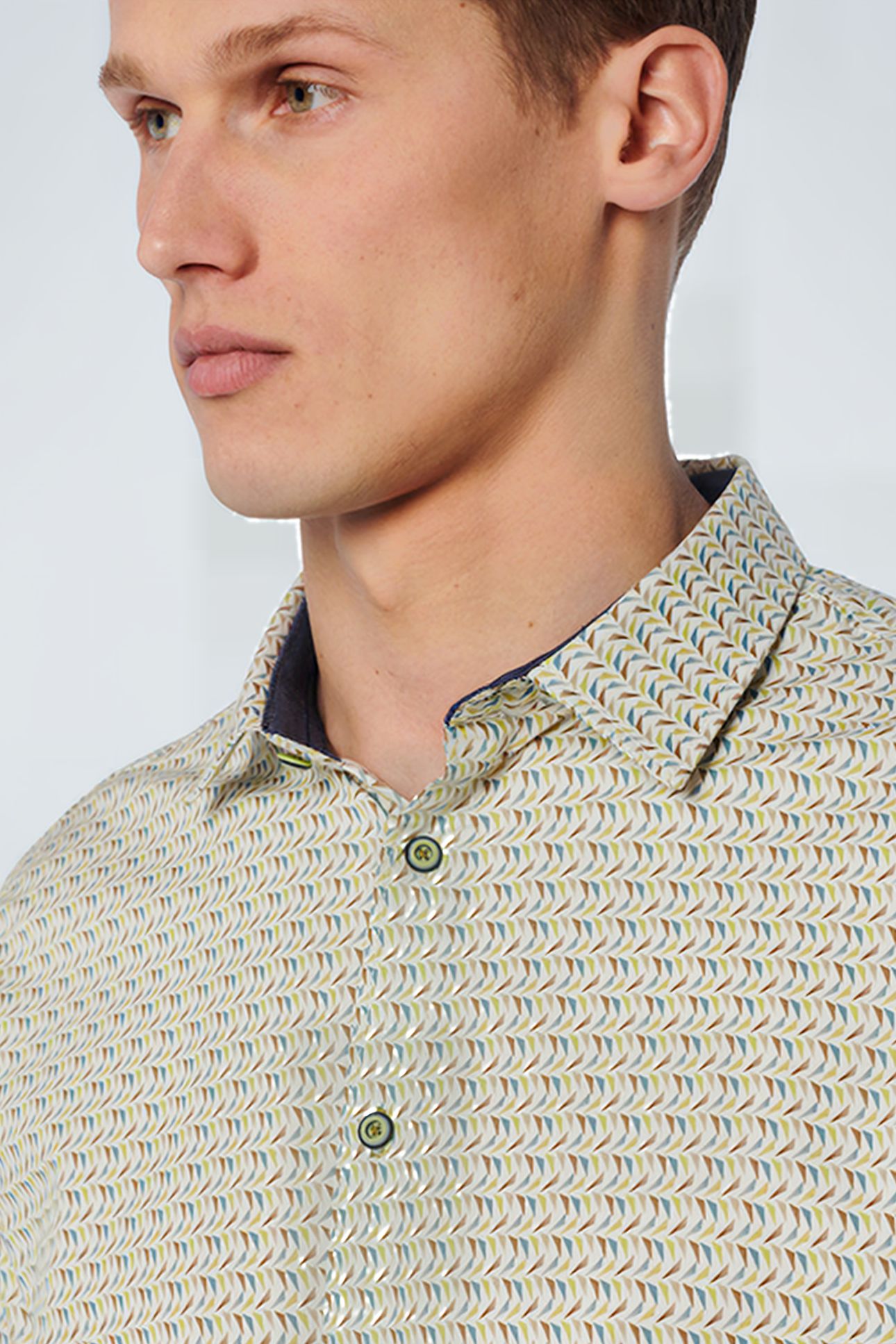SHIRT ALLOVER PRINTED STRETCH LIGHT GREEN 6