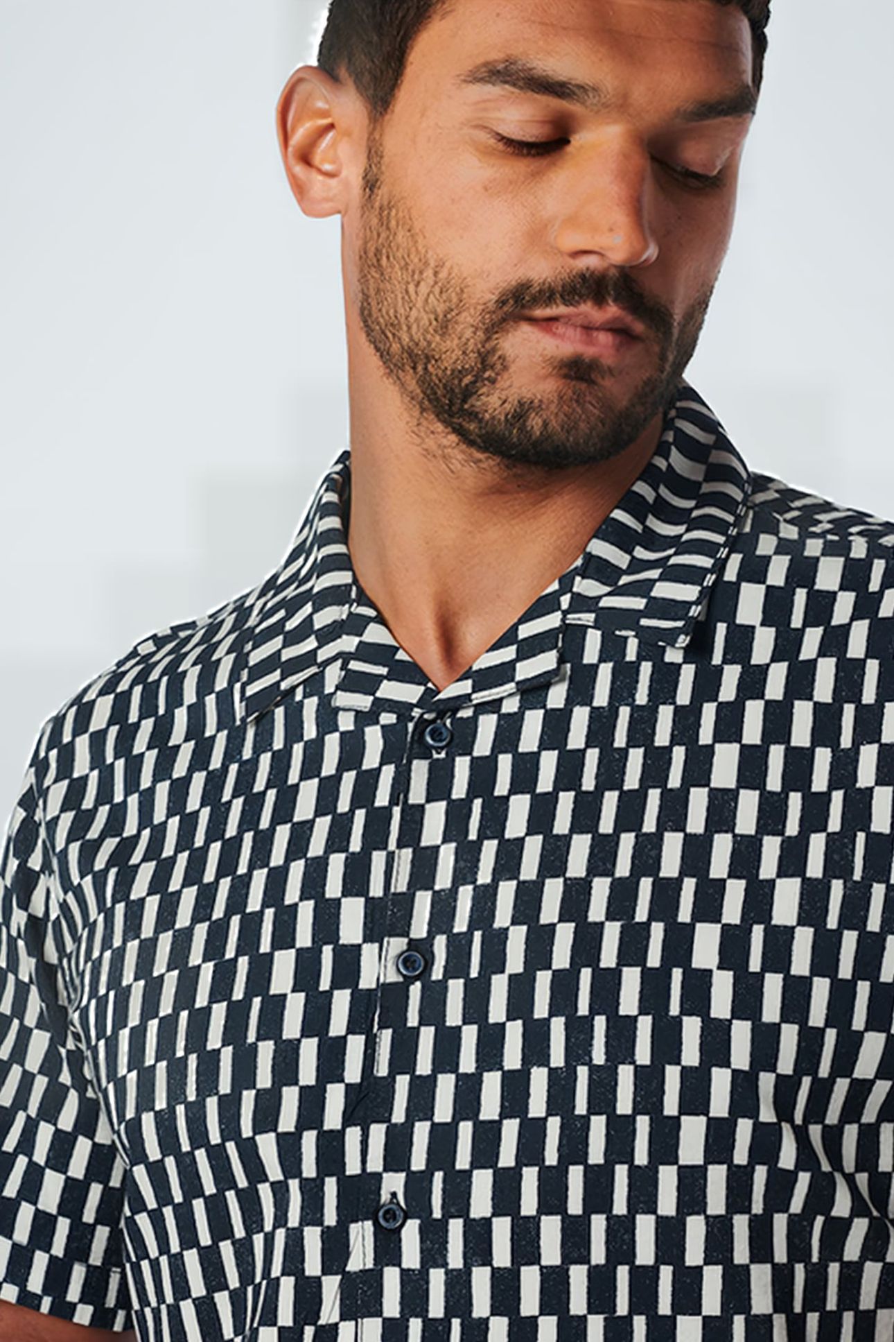 SHIRT SHORT SLEEVE RESORT COLLAR ALLOVER PRINTED NIGHT 6