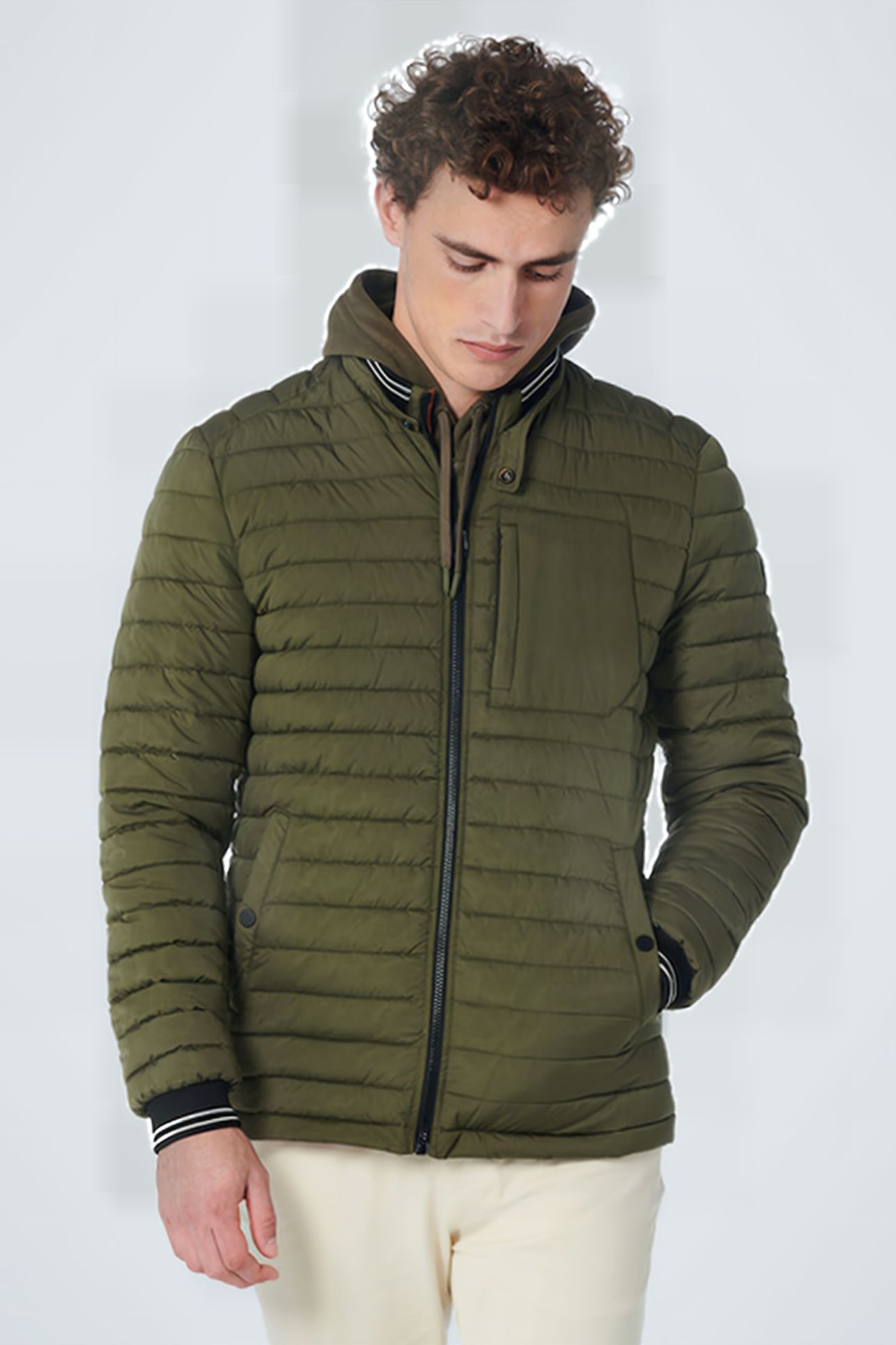 JACKET SHORT FIT PADDED ARMY 1