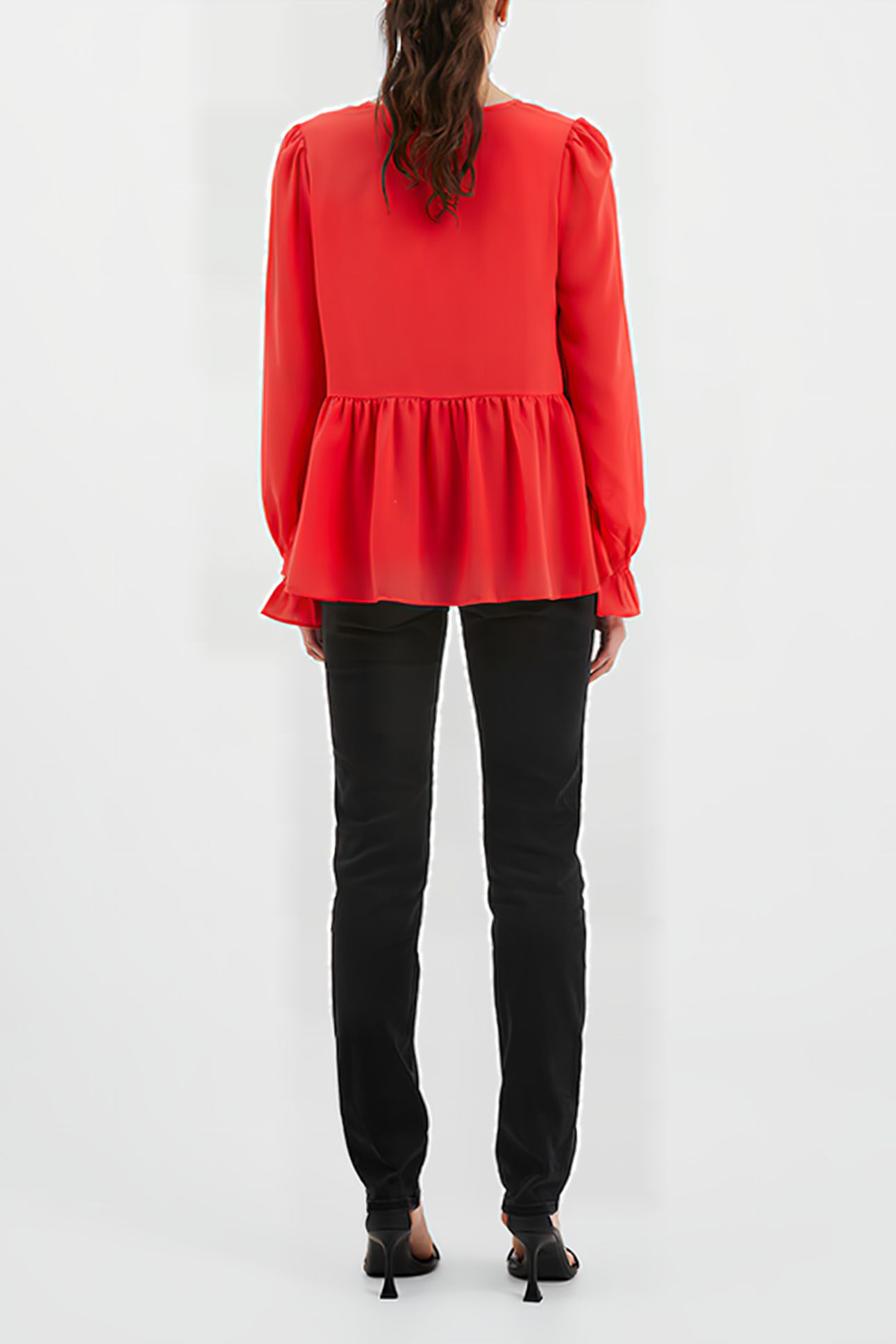 CREPE LIGHT V NECK TOP BITTERSWEET 3
