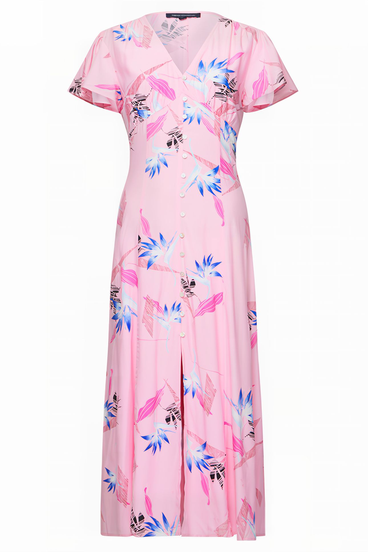 EUGINE ECO DELPHINE DRAPE MIDI DRESS SEA PINK 3
