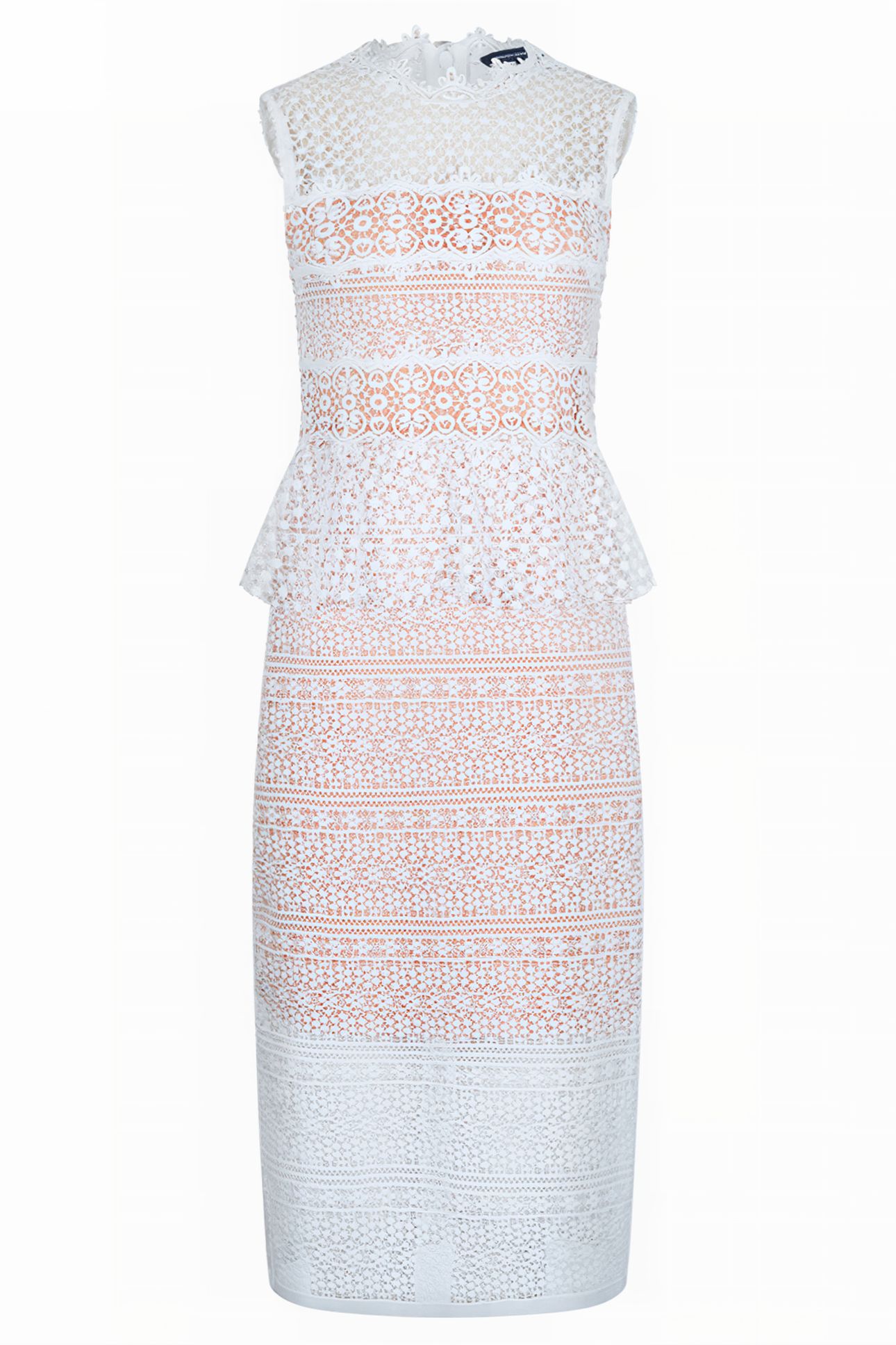 RAMONA LACE JERSEY BODYCON DRESS LINEN WHITE 3