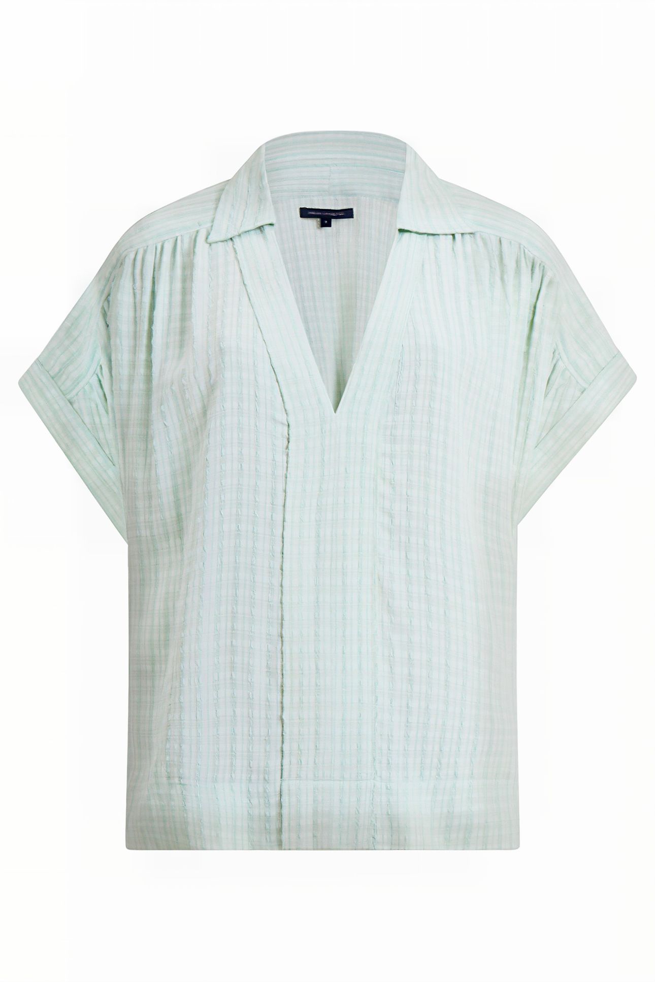 BIRCH SEERSUCKER POPOVER SHIRT AQUA FOAM 4