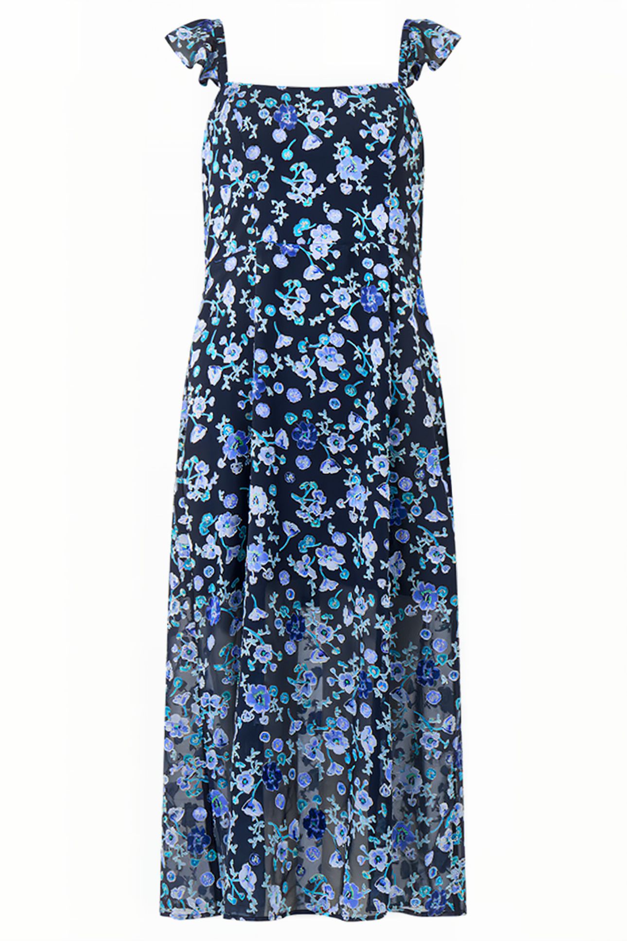 BETTE SATIN BURNOUT DRESS MARINE MULTI 3