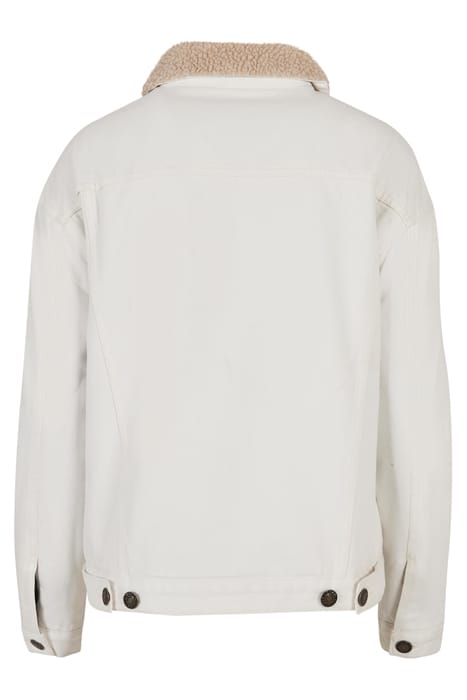 LADIES OVERSIZED SHERPA DENIM JACKET OFFWHITE RAW 5