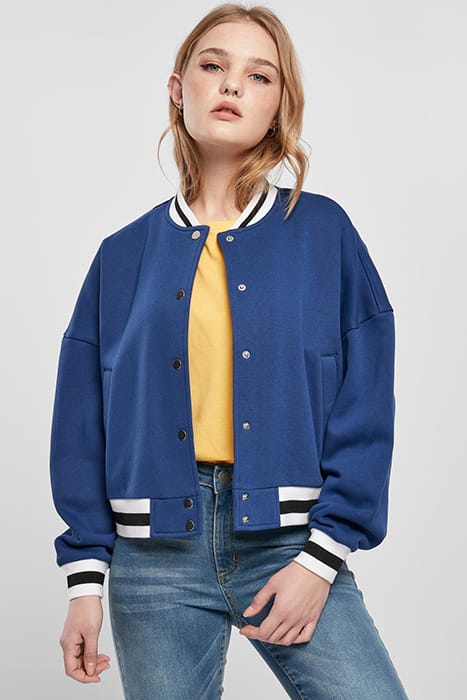 LADIES OVERSIZED COLLEGE SWEAT JACKET SPACEBLUE 1