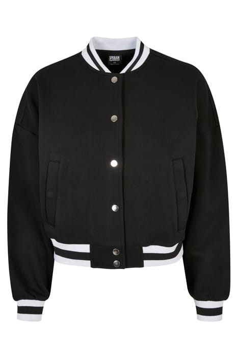 LADIES OVERSIZED COLLEGE SWEAT JACKET BLACK 6