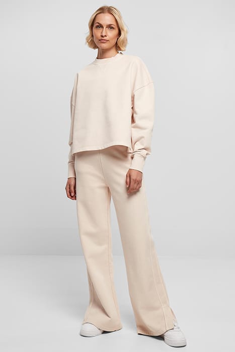 LADIES HEAVY TERRY GARMENT DYE CREWNECK PINK 3