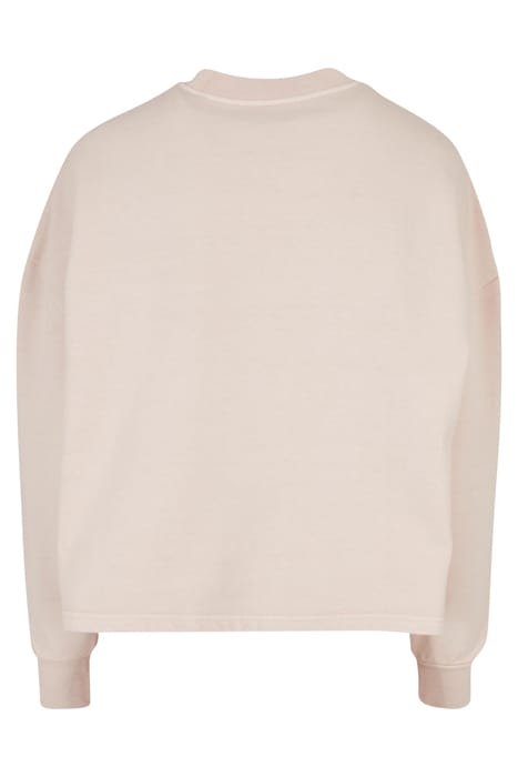 LADIES HEAVY TERRY GARMENT DYE CREWNECK PINK 5