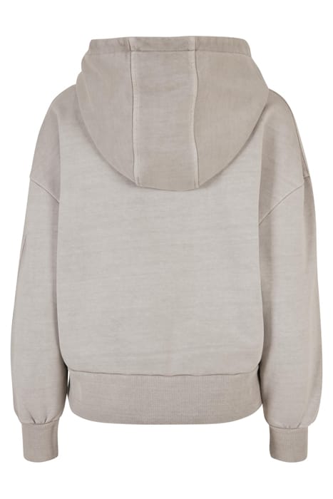 LADIES HEAVY TERRY GARMENT DYE HOODY WARMGREY 5