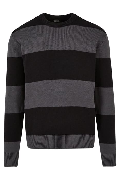 HEAVY OVERSIZED STRIPED SWEATSHIRT BLACK/DARKSHADOW 4