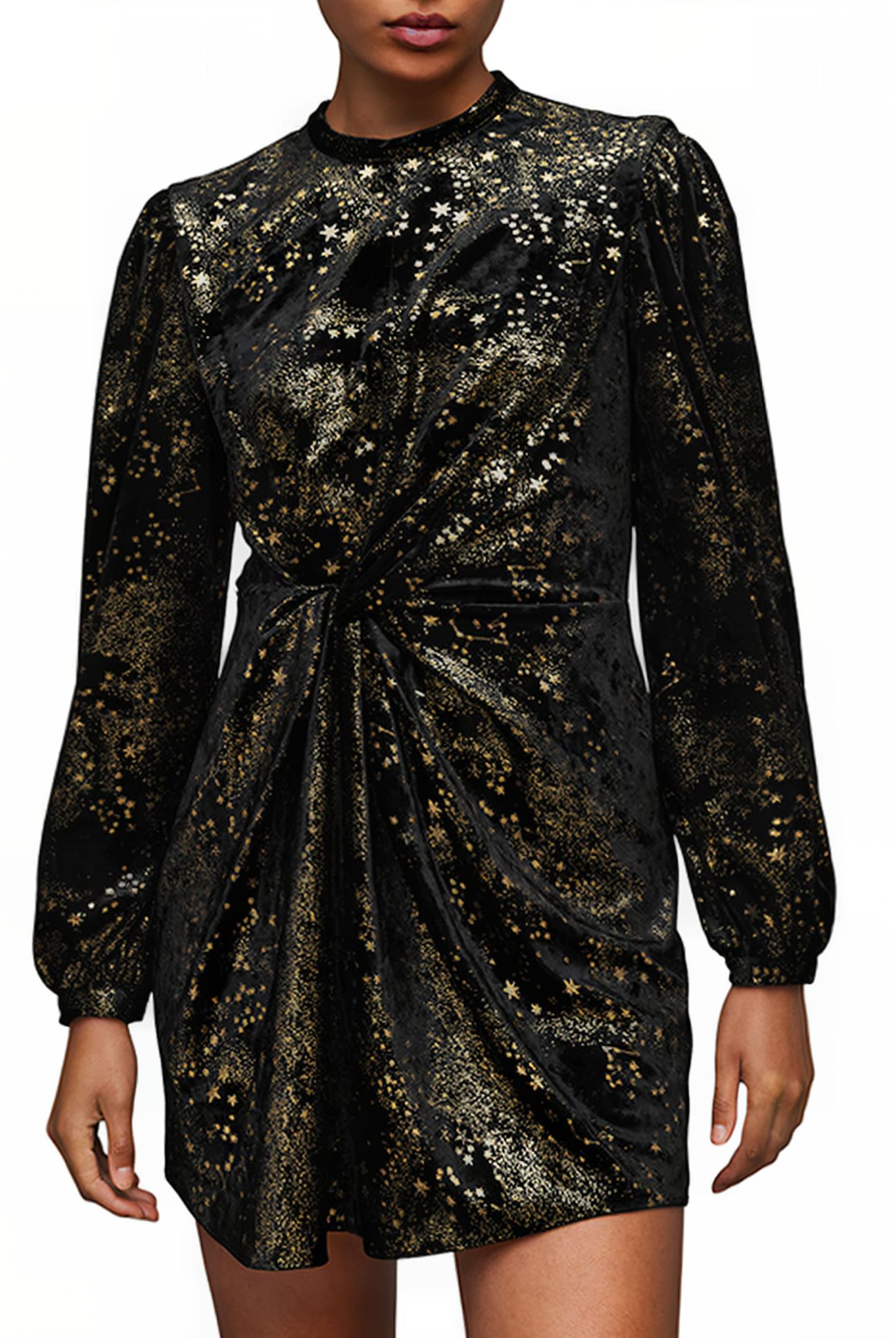 JEMIMA STAR DRESS BLACK GOLD 1