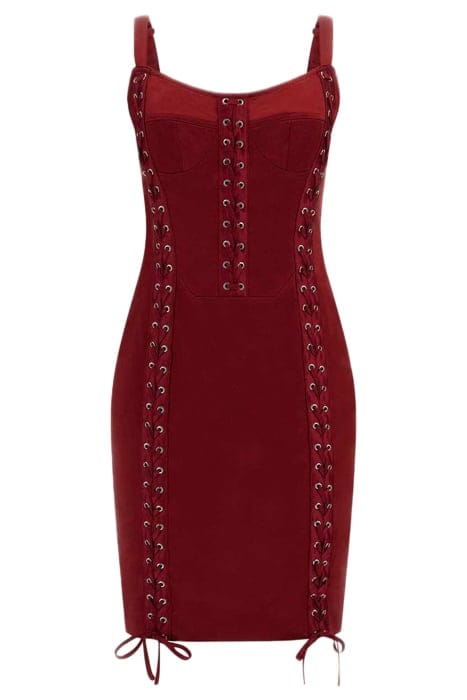 MARCIANO BY GUESS RENAISSANCE DRESS DARK JAM RED 3