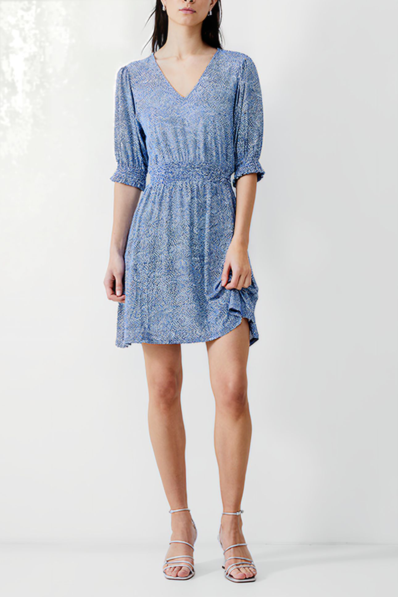 BERNICE SHIRRED DRESS SHORT PLACIDBLUE/DKNVY/WHT 2