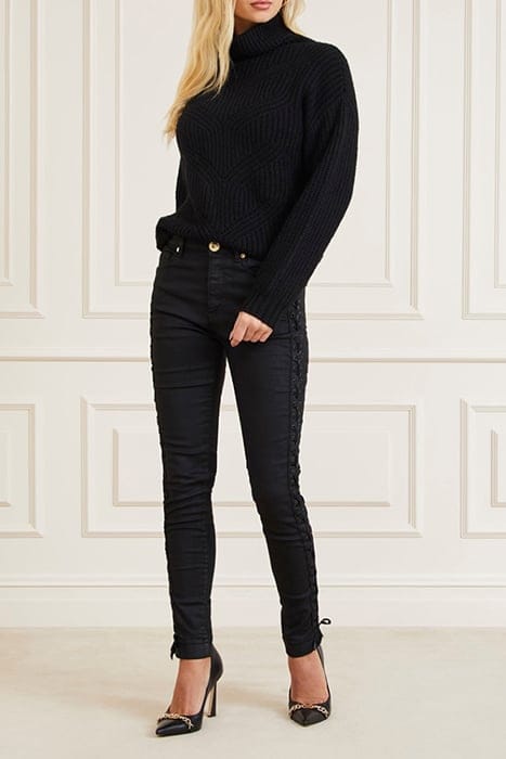 MARCIANO BY GUESS EVELYN DENIM BLACK SKINNY COATED 5