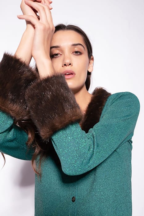 BLUE LAGOON CARDIGAN LUREX VAN GREEN/GREEN 7