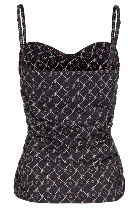 GELSOMINO CANOTTA GEORGETTE ST BLACK/NUDE 2