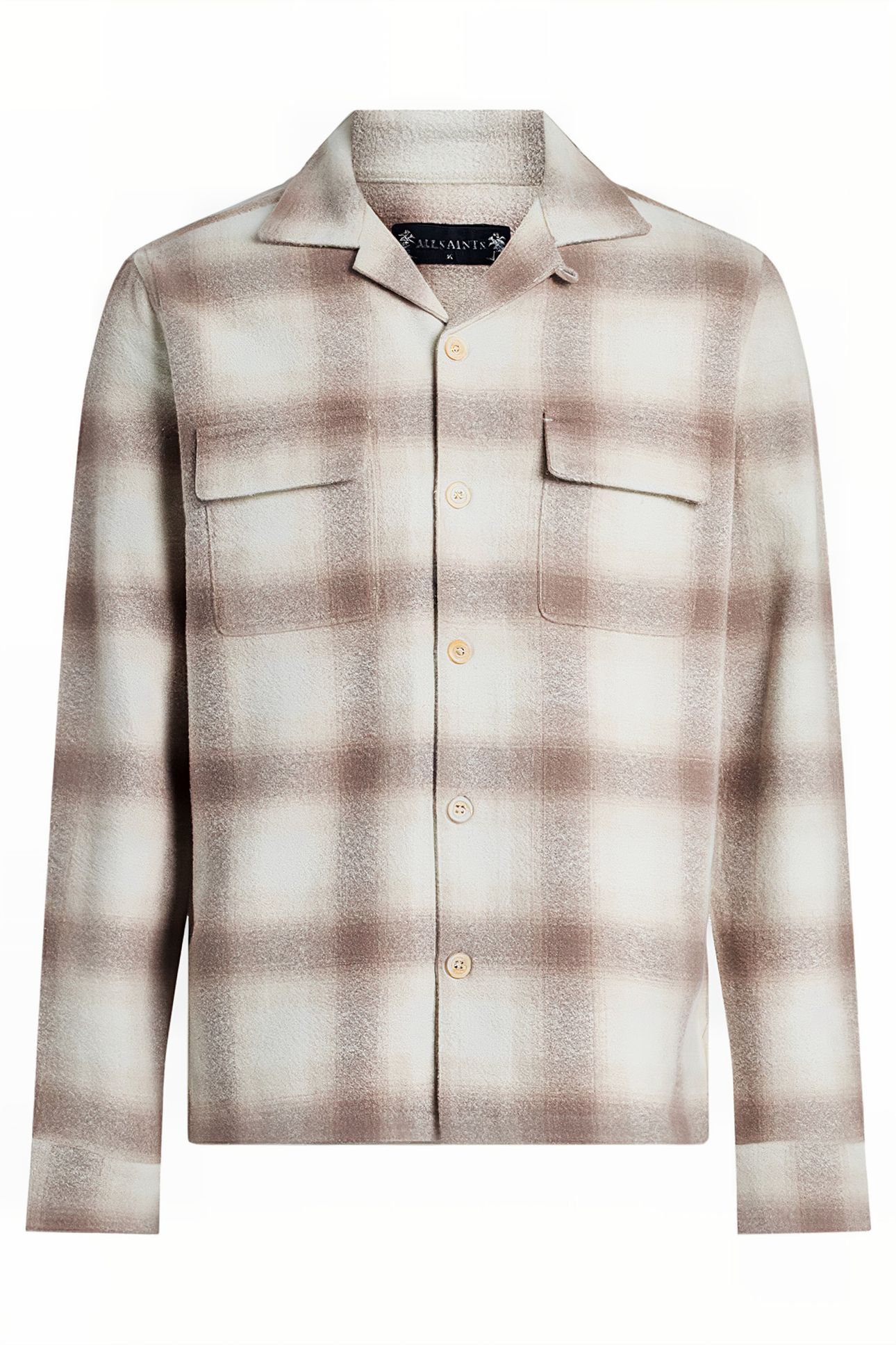 KNOLL LS SHIRT OATMEAL WT/CHESTNU 4
