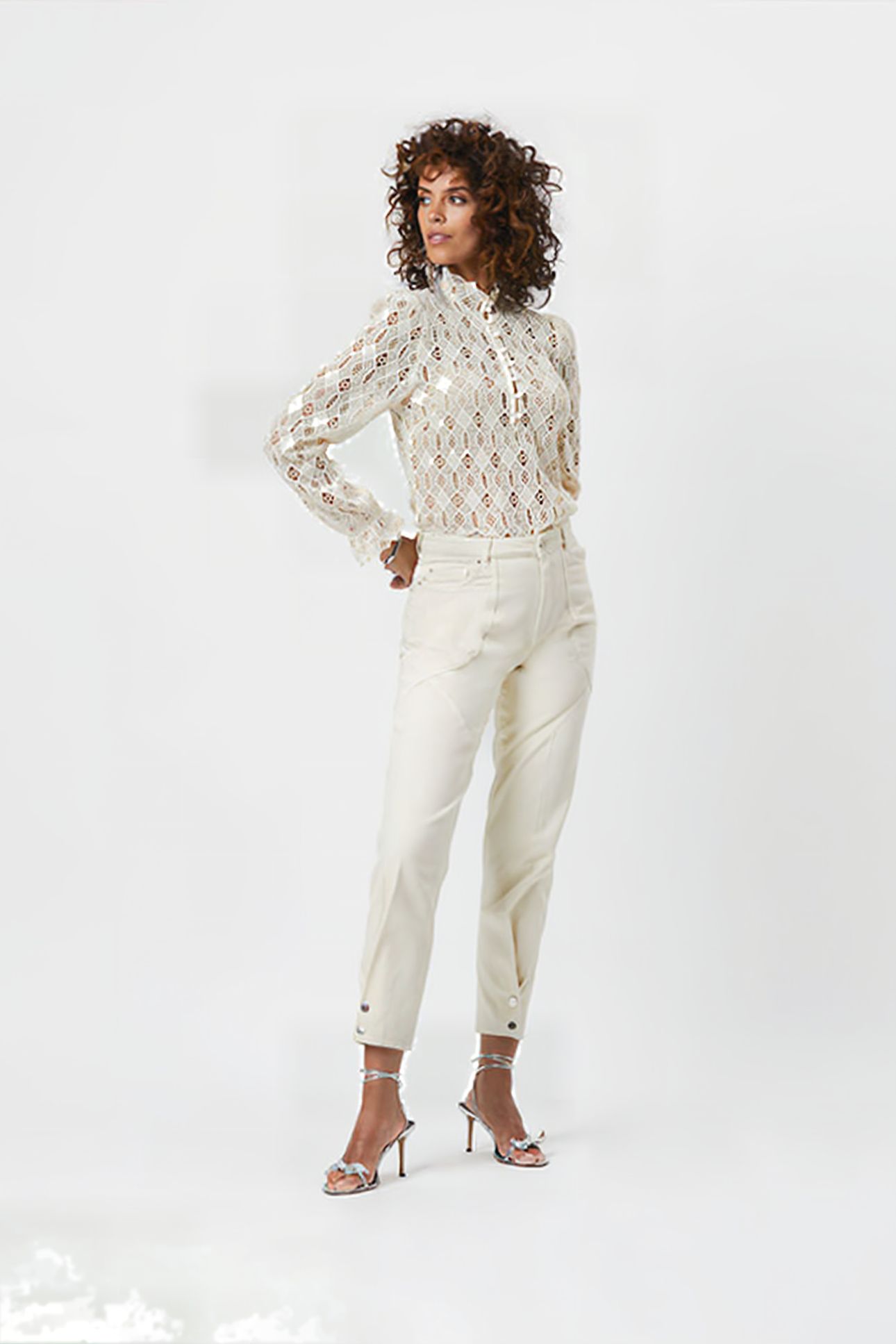 D6MARAY RELAXED FIT PANTS BUTTER CREAM 1