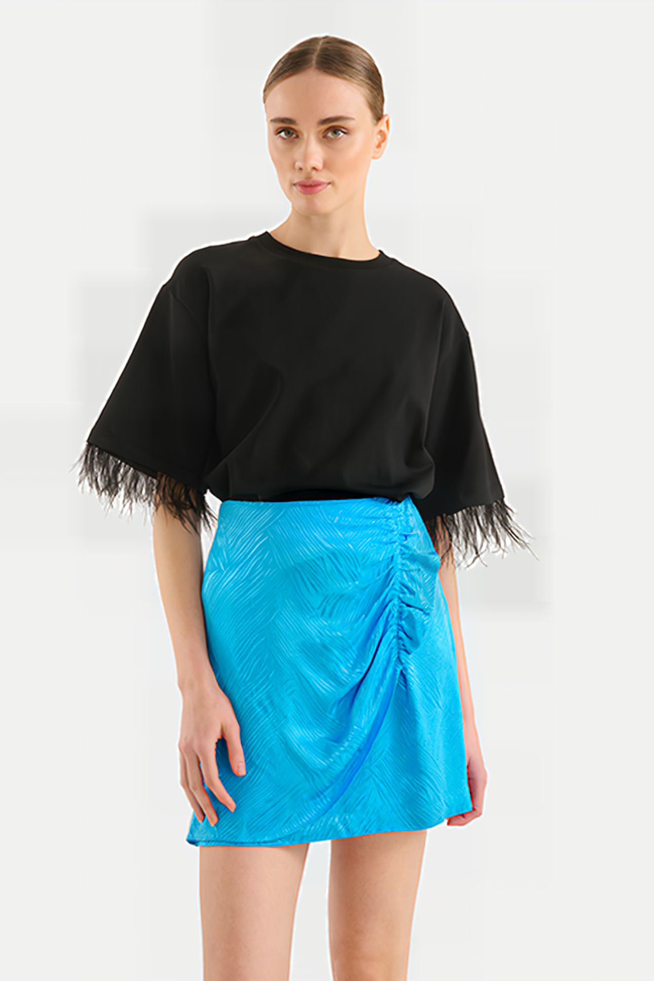 LA-SBFRINGE SKIRT BLUE 5