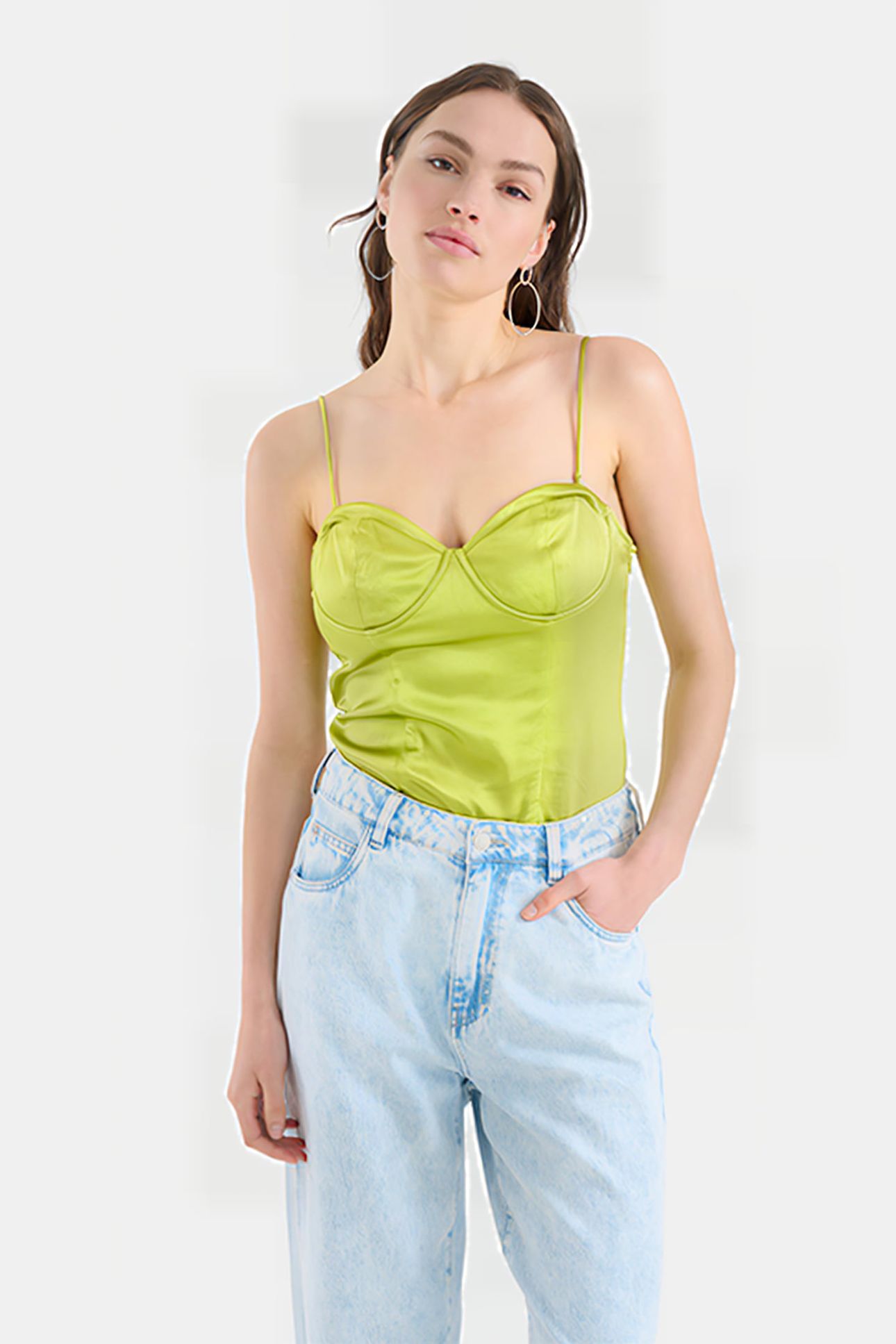 LM-SBSATIN CORSET TOP BRIGHTGREEN 4