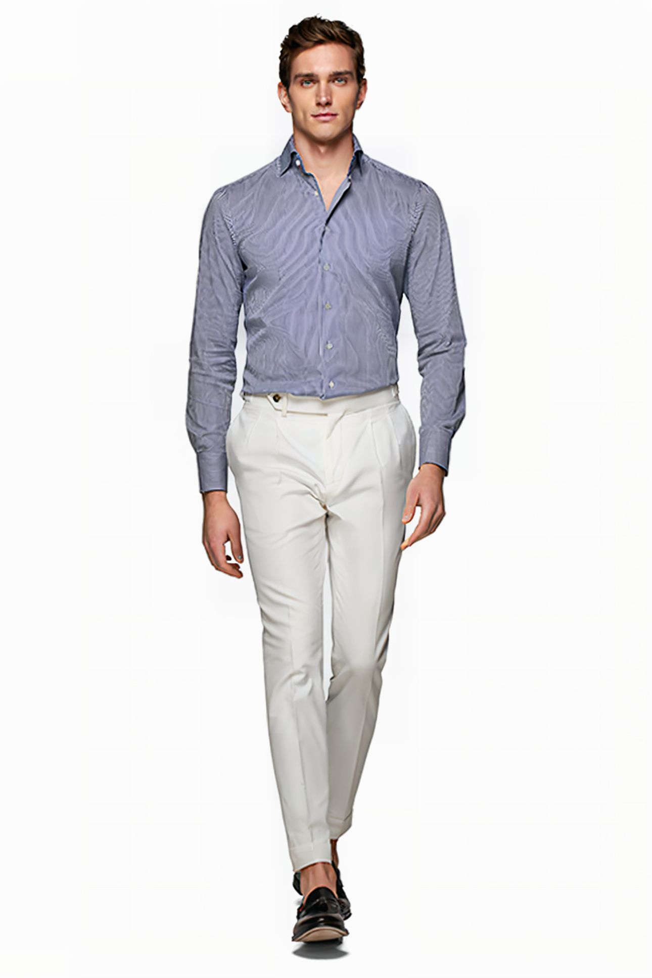 LUXURY STRETCH STRIPE NAVY 3
