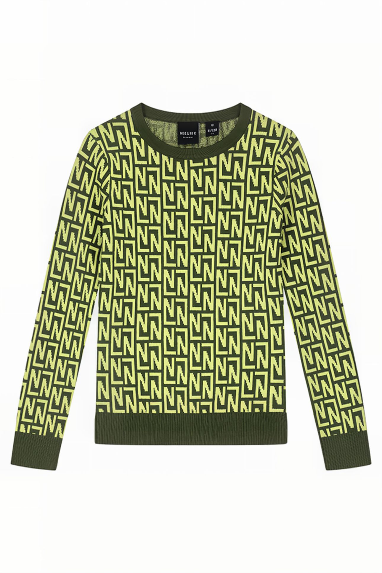 LOGO ALLOVER PULLOVER DARK GREEN/BRIGHT GREEN 1