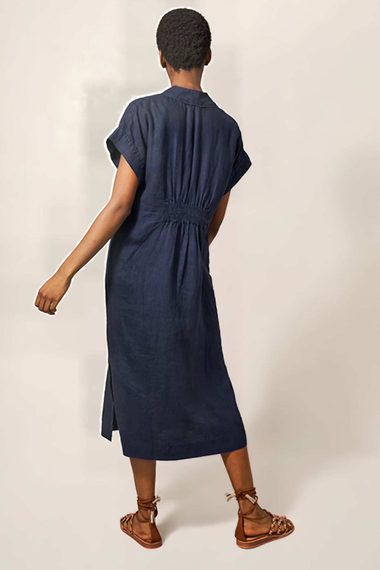 MARIANNE LINEN DRE DARK NAVY 2