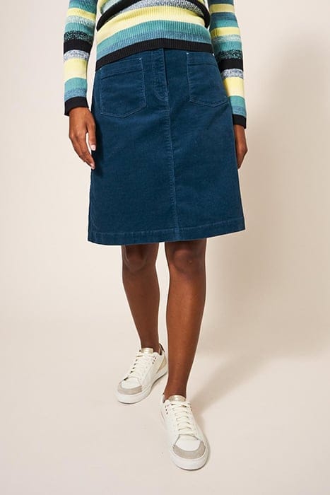 MELODY  CORD SKIRT DARK TEAL 1