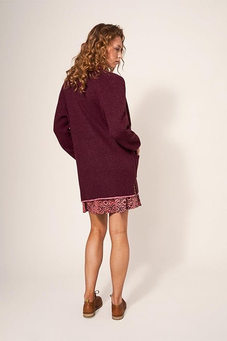 ERICA LONGLINE CARDI DARK PLUM 2