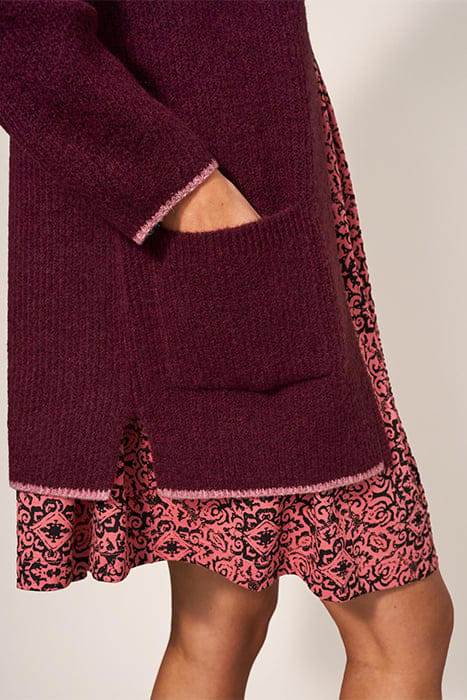 ERICA LONGLINE CARDI DARK PLUM 5