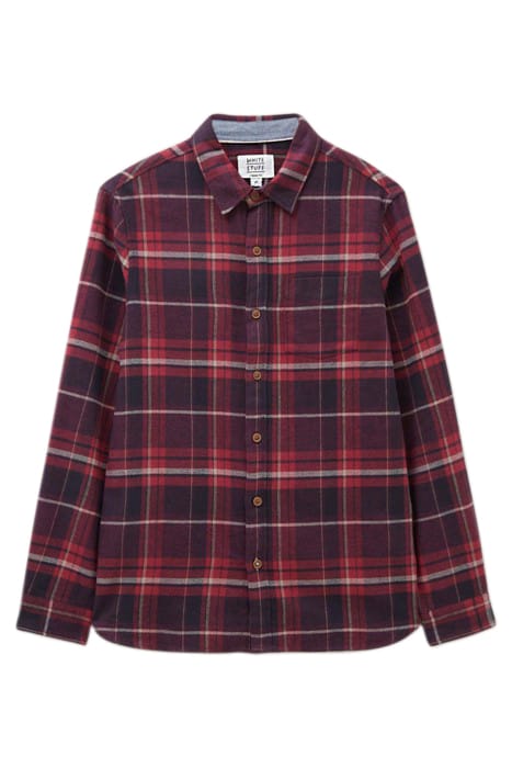 MOXLEY BRUSHED CHECK SHIRT DARK RED 3