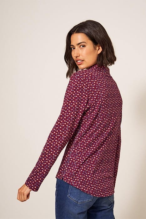 ANNIE JERSEY SHIRT PLUM PRINTED 2