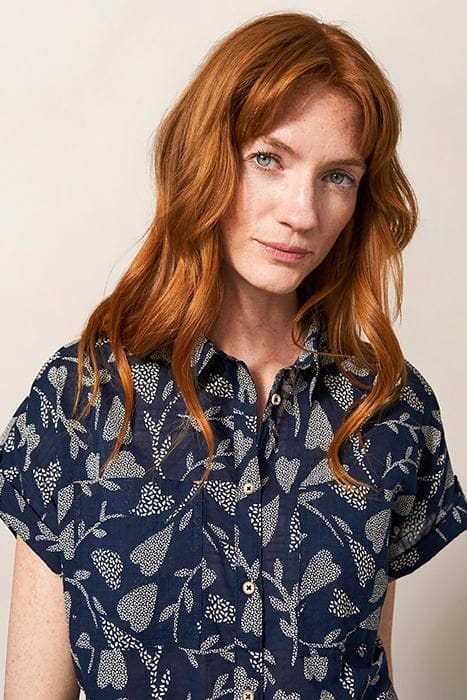 ELLA  COTTON SHIRT NAVY PRINTED 4