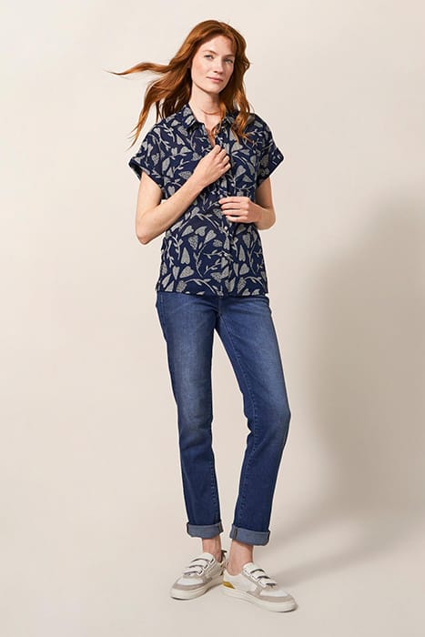 ELLA  COTTON SHIRT NAVY PRINTED 1