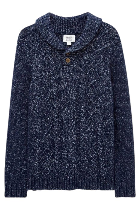 TWISTED CABLE SHAWL DARK NAVY 4