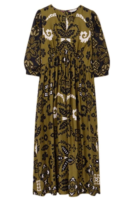 LUCY ECO VERO MINI DRESS GREEN PRINTED 3